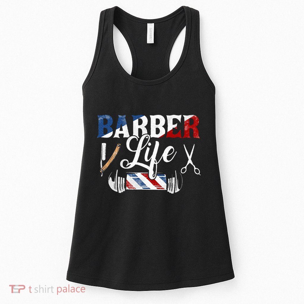 Barberlife Pole Scissors Blade Womens Tank Top