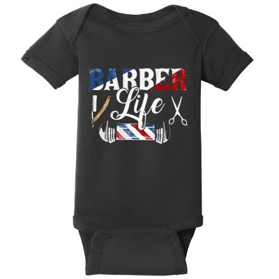 Barberlife Pole Scissors Blade Baby Bodysuit
