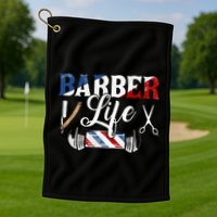 Barberlife Pole Scissors Blade Golf Towel