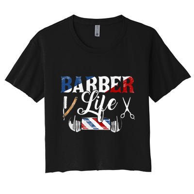 Barberlife Pole Scissors Blade Crop Top