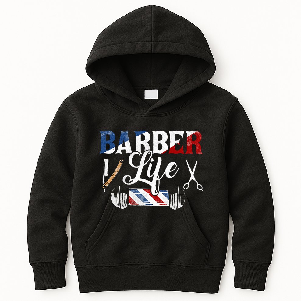 Barberlife Pole Scissors Blade Kids Hoodie