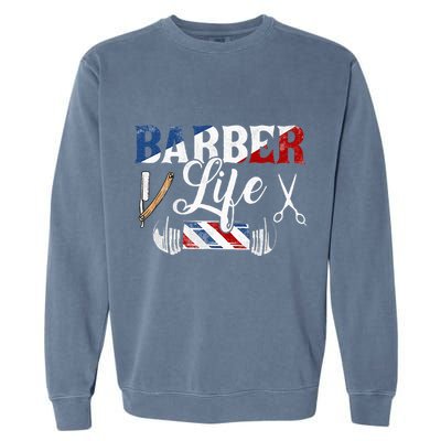 Barberlife Pole Scissors Blade Garment-Dyed Sweatshirt