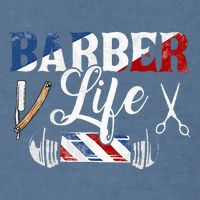 Barberlife Pole Scissors Blade Garment-Dyed Sweatshirt