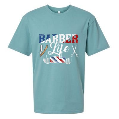 Barberlife Pole Scissors Blade Sueded Cloud Jersey T-Shirt