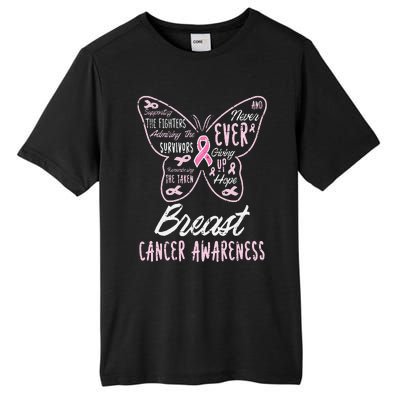 Butterfly Pink Supporting Fighters Breast Cancer Awareness Tall Fusion ChromaSoft Performance T-Shirt