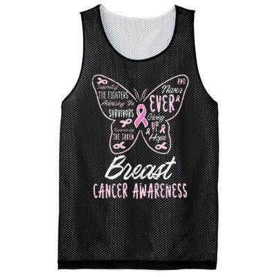 Butterfly Pink Supporting Fighters Breast Cancer Awareness Mesh Reversible Basketball Jersey Tank