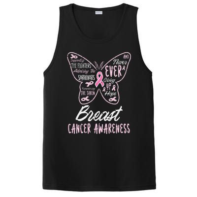 Butterfly Pink Supporting Fighters Breast Cancer Awareness PosiCharge Competitor Tank