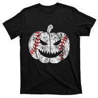 Baseball Player Scary Pumpkin Vintage Costume Halloween T-Shirt