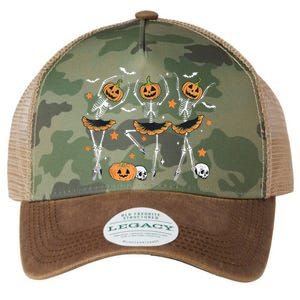 Ballet Pumpkin Skeleton Scary Halloween Legacy Tie Dye Trucker Hat