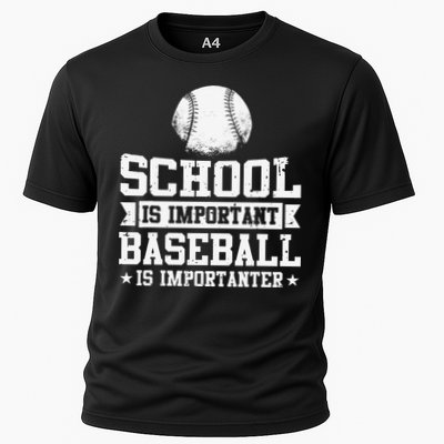 Baseball Player School Is Important Baseball Is Importanter Performance Shirt