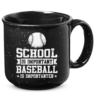 Baseball Player School Is Important Baseball Is Importanter 15oz Campfire Ceramic Mug