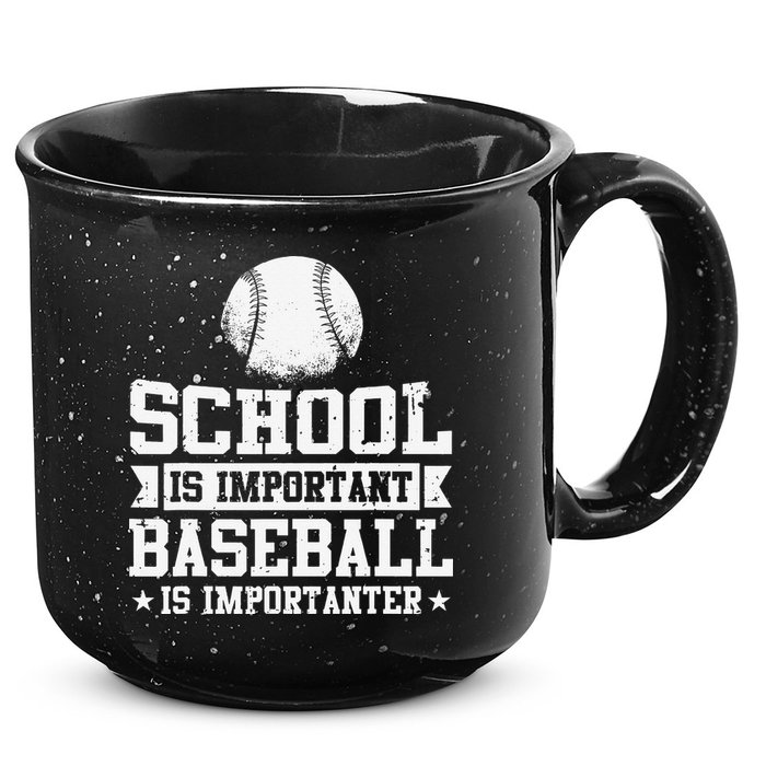 Baseball Player School Is Important Baseball Is Importanter 15oz Campfire Ceramic Mug