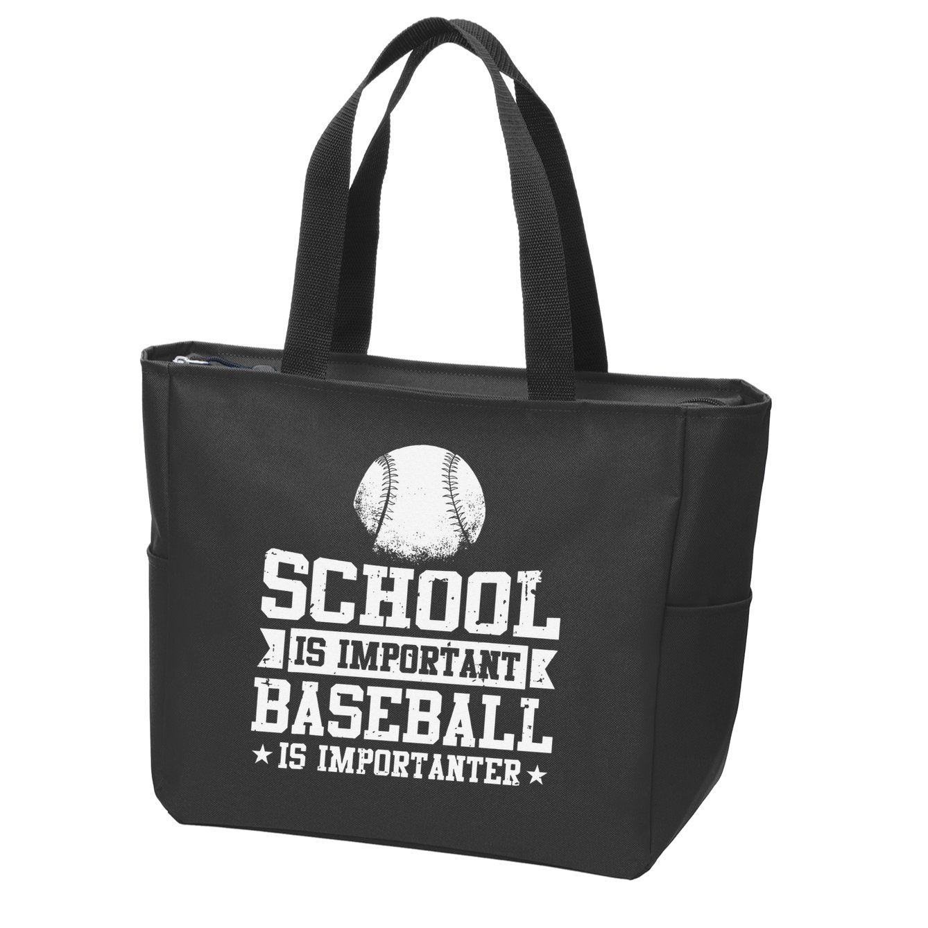 Baseball Player School Is Important Baseball Is Importanter Zip Tote Bag