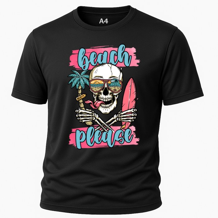 Beach Please Skeleton Vacation Funny Performance Shirt