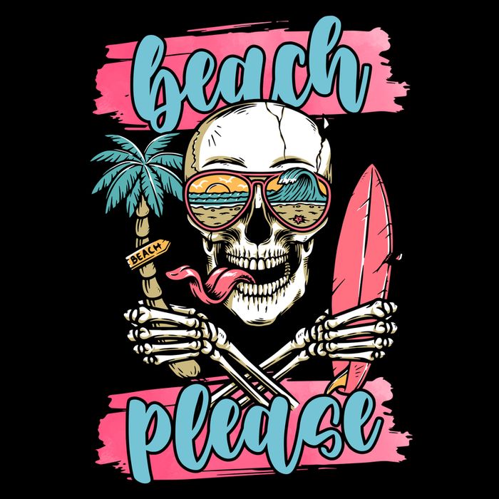 Beach Please Skeleton Vacation Funny Performance Shirt