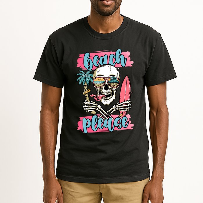 Beach Please Skeleton Vacation Funny Tall T-Shirt