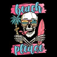 Beach Please Skeleton Vacation Funny Backpack