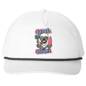 Beach Please Skeleton Vacation Funny Snapback Five-Panel Rope Hat