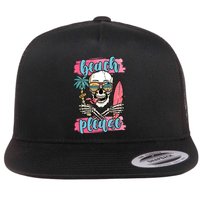Beach Please Skeleton Vacation Funny Flatbill Hat