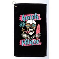 Beach Please Skeleton Vacation Funny Golf Towel