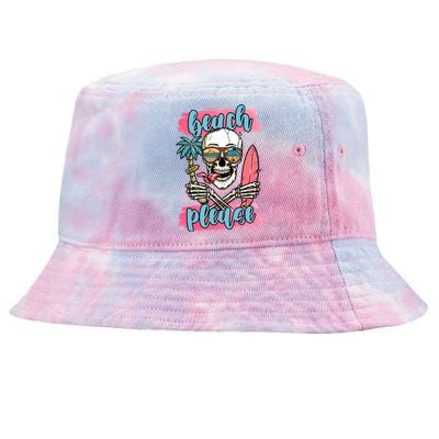 Beach Please Skeleton Vacation Funny Tie-Dyed Bucket Hat