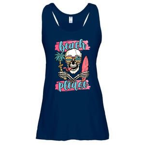 Beach Please Skeleton Vacation Funny Ladies Essential Flowy Tank