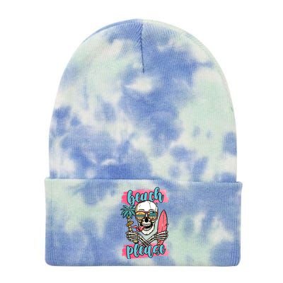 Beach Please Skeleton Vacation Funny Tie Dye 12in Knit Beanie