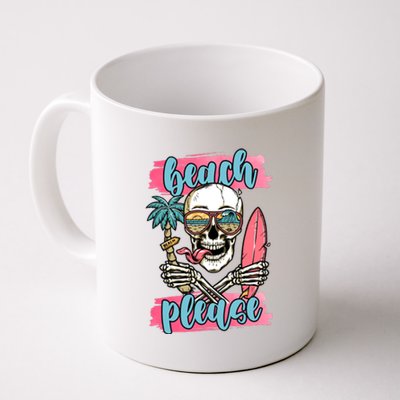 Beach Please Skeleton Vacation Funny Coffee Mug