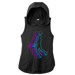 Basketball Player Slam Dunk Ladies PosiCharge Tri-Blend Wicking Draft Hoodie Tank