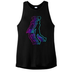 Basketball Player Slam Dunk Ladies PosiCharge Tri-Blend Wicking Tank