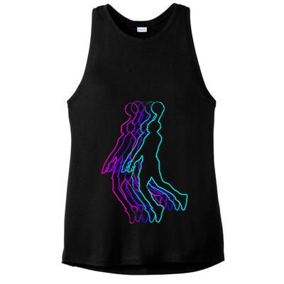 Basketball Player Slam Dunk Ladies PosiCharge Tri-Blend Wicking Tank