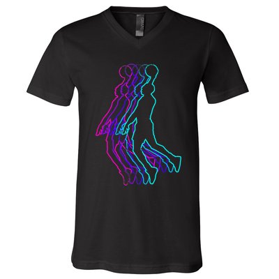 Basketball Player Slam Dunk V-Neck T-Shirt