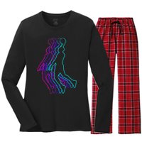 Basketball Player Slam Dunk Women's Long Sleeve Flannel Pajama Set 