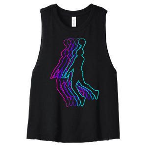 Basketball Player Slam Dunk Women's Racerback Cropped Tank