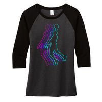 Basketball Player Slam Dunk Women's Tri-Blend 3/4-Sleeve Raglan Shirt