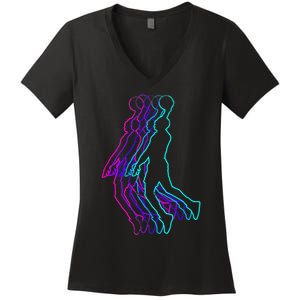 Basketball Player Slam Dunk Women's V-Neck T-Shirt