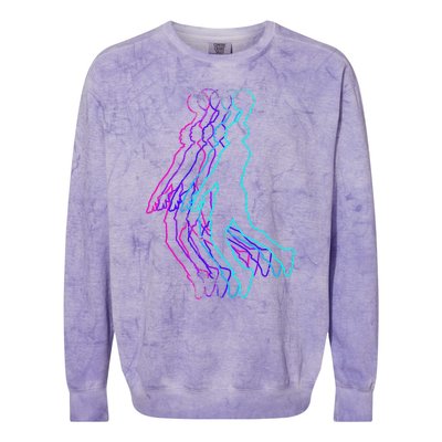 Basketball Player Slam Dunk Teens Colorblast Crewneck Sweatshirt