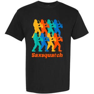 Bigfoot Playing Saxophone Saxsquatch Garment-Dyed Heavyweight T-Shirt