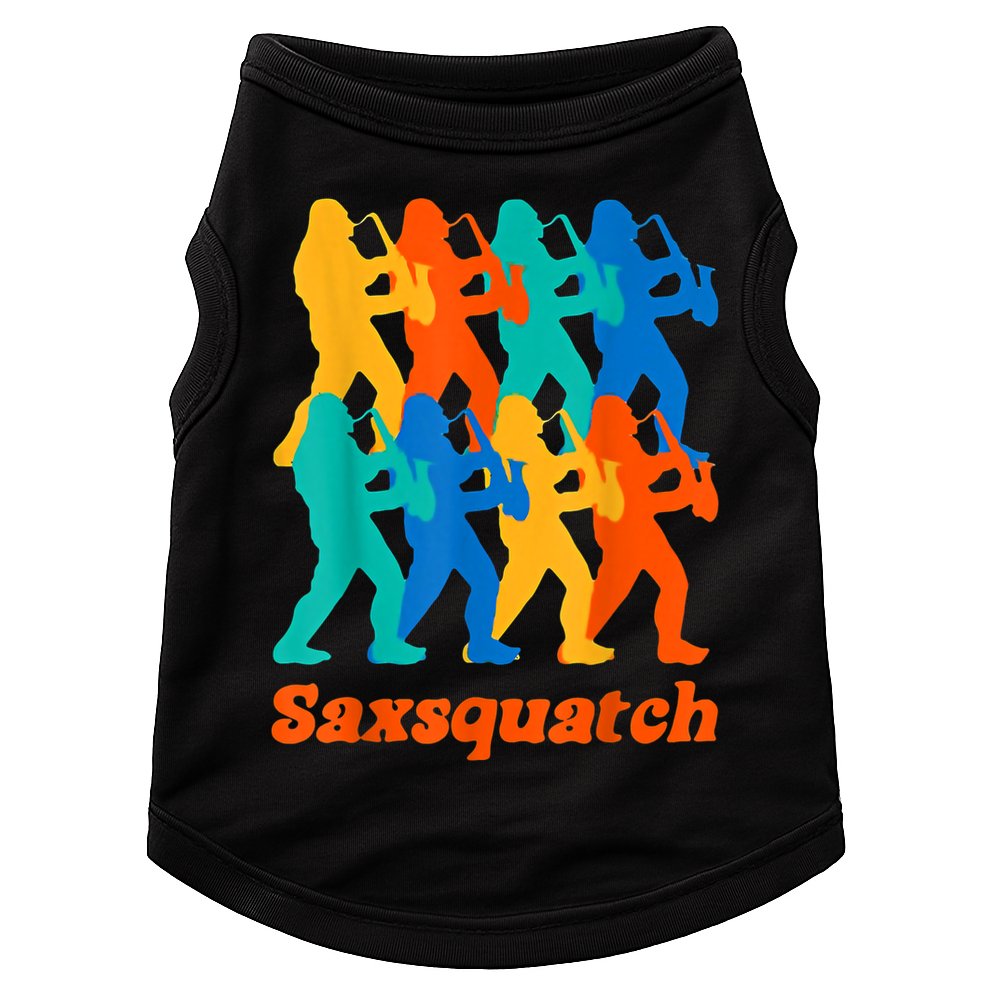 Bigfoot Playing Saxophone Saxsquatch Doggie Tank