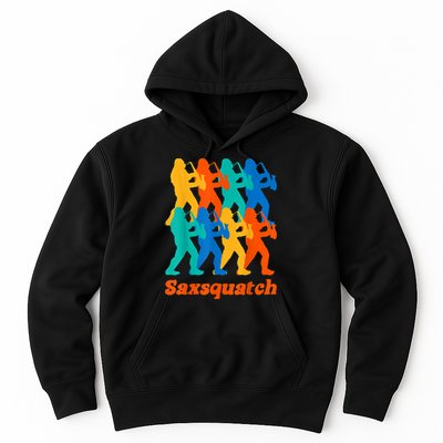 Bigfoot Playing Saxophone Saxsquatch Hoodie