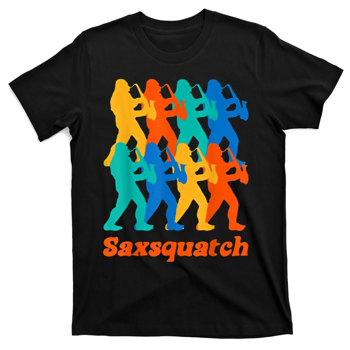 Bigfoot Playing Saxophone Saxsquatch T-Shirt