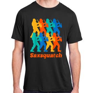 Bigfoot Playing Saxophone Saxsquatch Adult ChromaSoft Performance T-Shirt