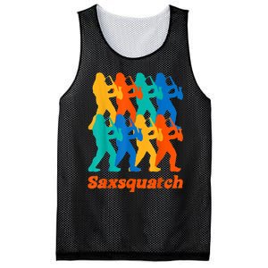 Bigfoot Playing Saxophone Saxsquatch Mesh Reversible Basketball Jersey Tank