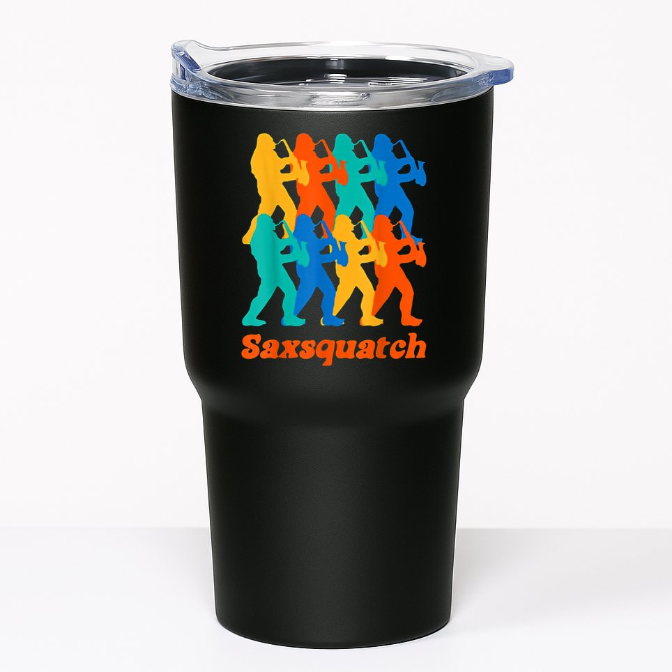 Bigfoot Playing Saxophone Saxsquatch Tumbler