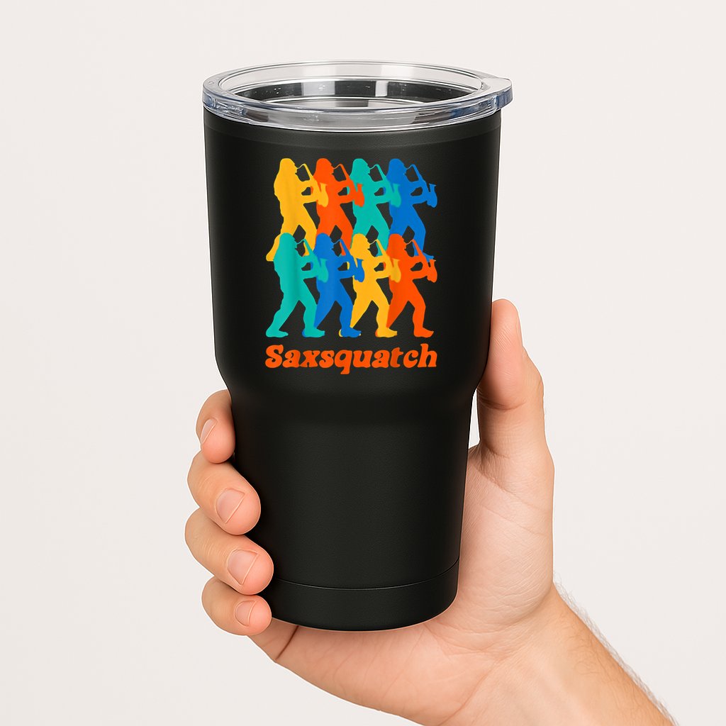 Bigfoot Playing Saxophone Saxsquatch Tumbler
