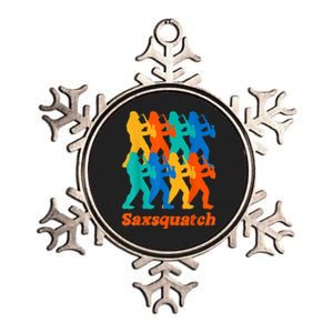 Bigfoot Playing Saxophone Saxsquatch Metallic Star Ornament