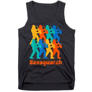 Bigfoot Playing Saxophone Saxsquatch Tank Top