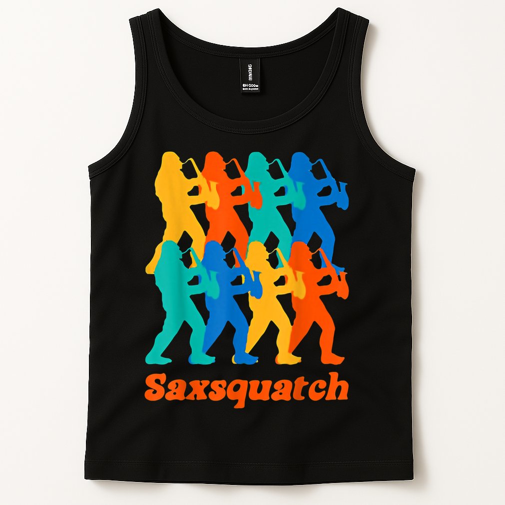 Bigfoot Playing Saxophone Saxsquatch Tank Top
