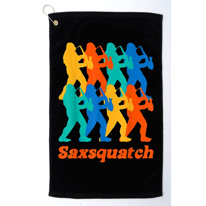 Bigfoot Playing Saxophone Saxsquatch Golf Towel