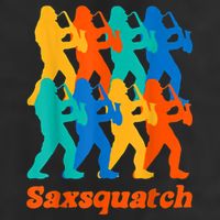 Bigfoot Playing Saxophone Saxsquatch Golf Towel